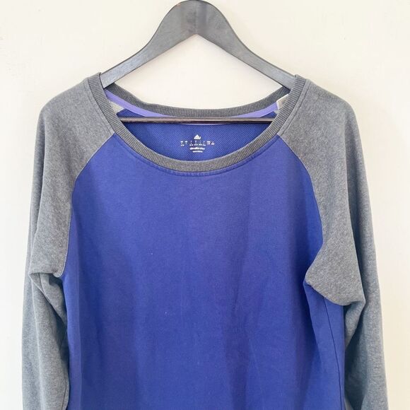adidas Purple Grey Raglan Boatneck Climate‎ Cotton Sweatshirt L - Picture 6 of 8